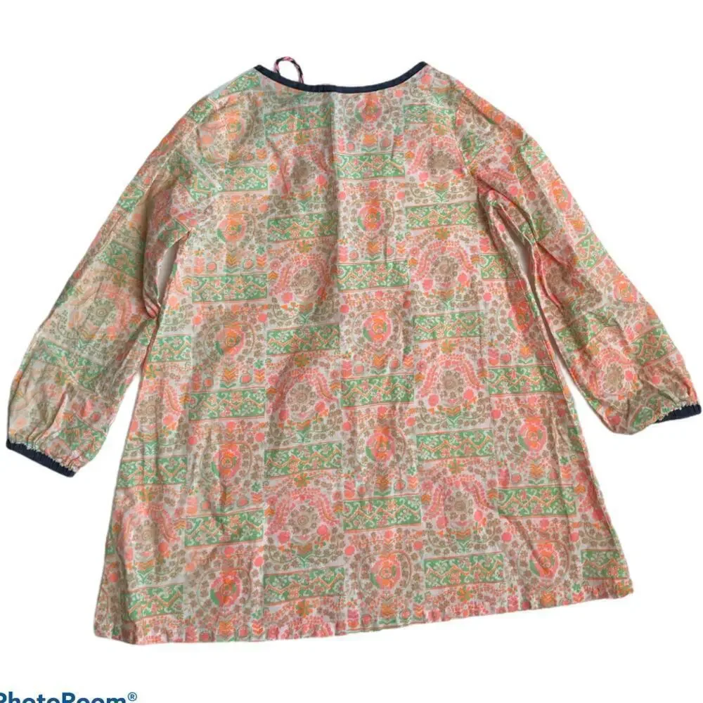 Seed White Pink Multi Girls Tunic With Tassels Size 4-5